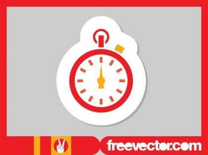 Stopwatch Sticker Free Vector