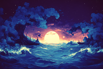 Stormy Seas at Dusk