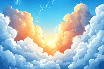 Stormy Sky With Golden Clouds
