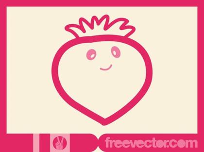 Strawberry Cartoon Free Vector
