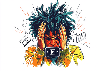 Stressed Out Person with Media Device