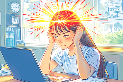 Stressed Woman with Laptop