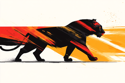 Striding Black Panther