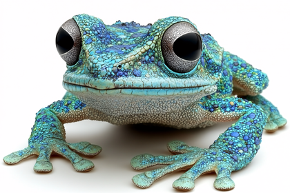 Striking Blue Frog