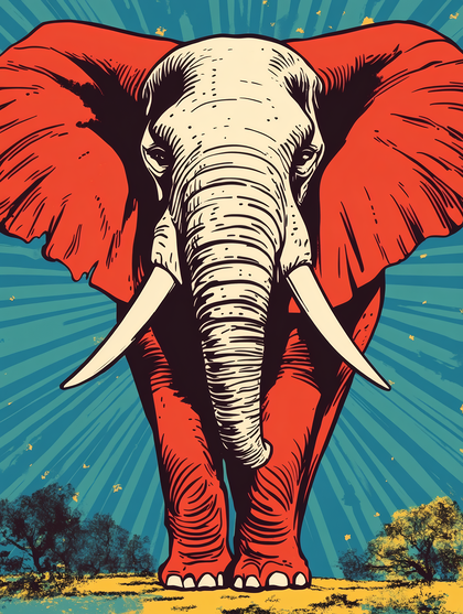 Striking Elephant Illustration