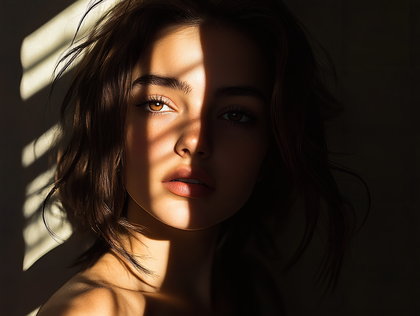 Striking Light and Shadow Portrait