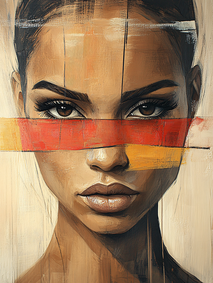 Striking Portrait With Bold Brushstrokes