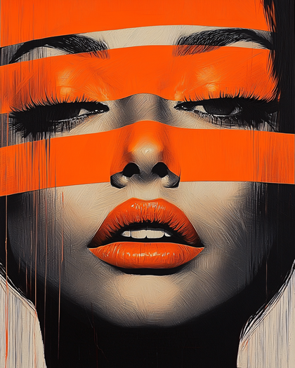 Striking Portrait With Orange Bands