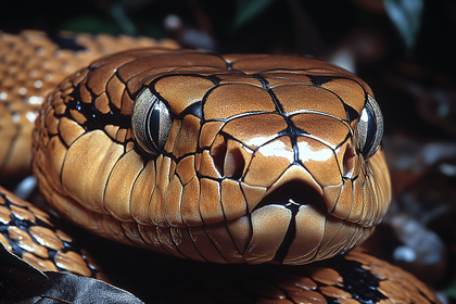Striking Snake Head Close-Up