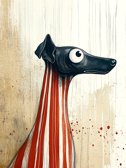 Striped Dog Portrait