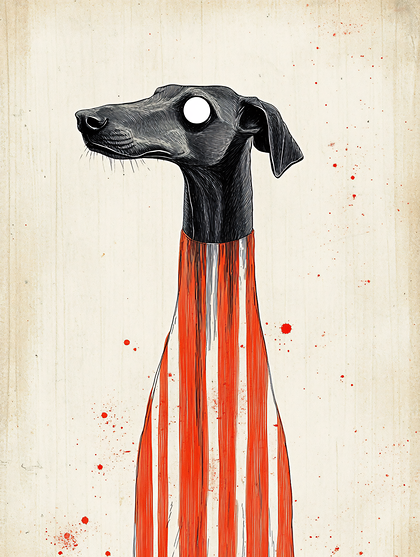 Striped Dog Portrait