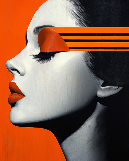 Striped Gaze Portrait