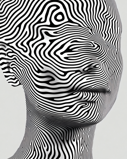 Striped Illusion Face