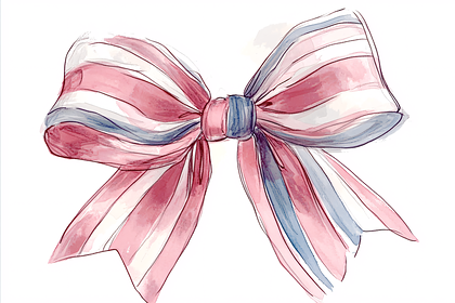 Striped Ribbon Bow