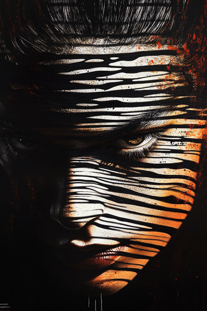 Stripped Face Portrait