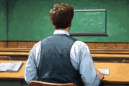 Student in Classroom Back View