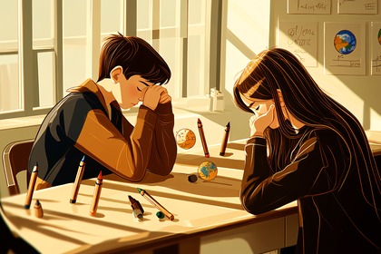 Students Contemplating in Classroom