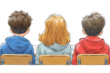 Students in Classroom Back View