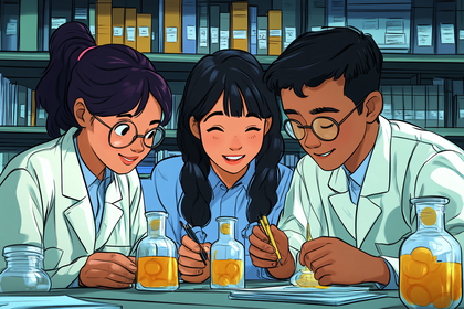 Students in Lab Examining Samples