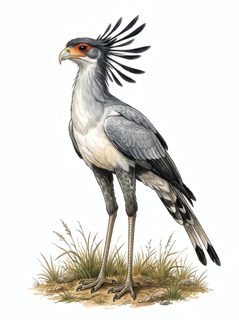 secretary bird illustration