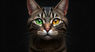 heterochromia tabby cat