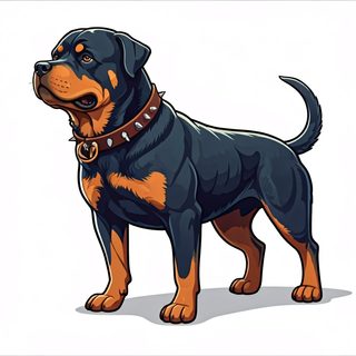 Rottweiler dog illustration