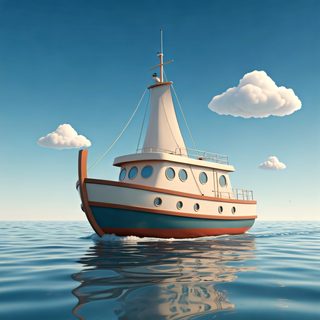 cartoon fishing boat