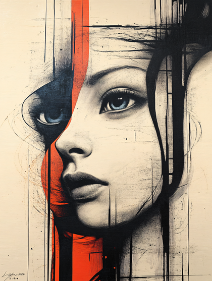 Stylized Abstract Woman Portrait