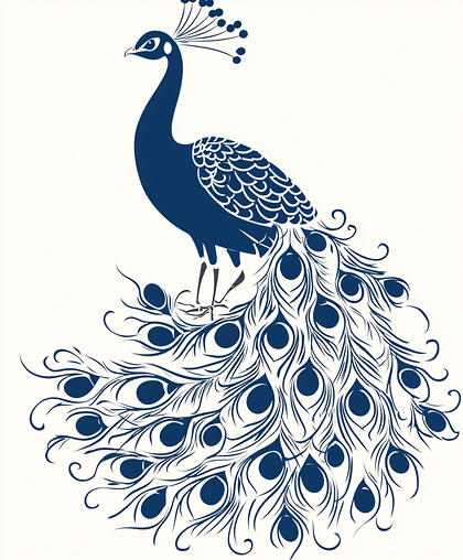 Stylized Blue Peacock