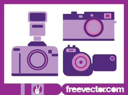Stylized Cameras Free Vector