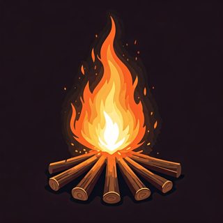 stylized campfire logs