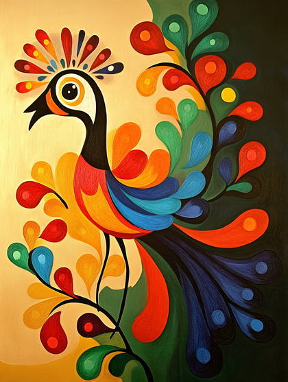 Stylized Colorful Bird