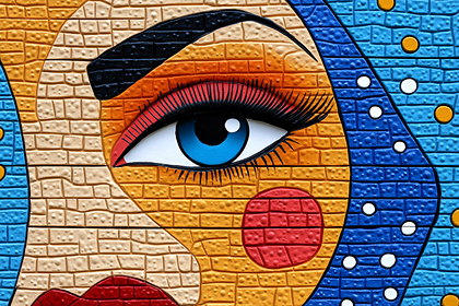 Stylized Eye On Brick Wall