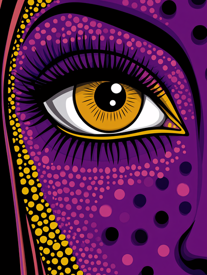 Stylized Eye with Geometric Patterns