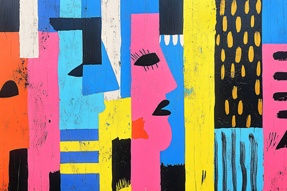 Stylized Faces Abstract