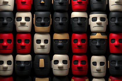 Stylized Faces Grid Art
