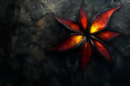 Stylized Fiery Petal Flower