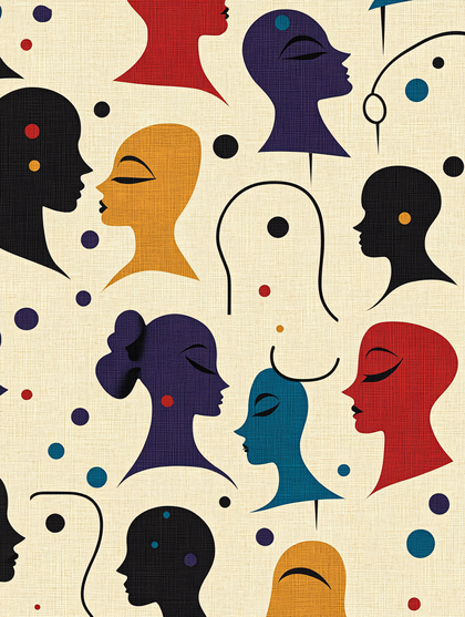 Stylized Heads Pattern