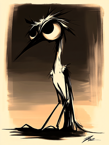 Stylized Heron Illustration