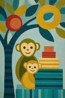 monkey nursery illustration