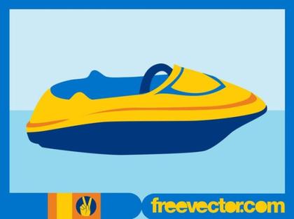 Stylized Motorboat Free Vector