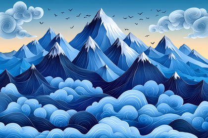Stylized Mountain Landscape