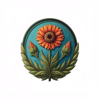 stylized orange flower