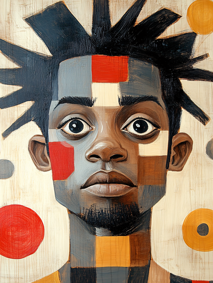 Stylized Portrait Of Person With Geometric Features