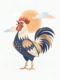 crowing rooster illustration