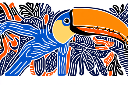 Stylized Toucan Bird Illustration