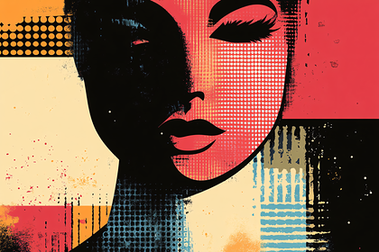 Stylized Woman Portrait Pop Art