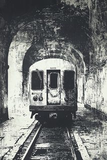 Subway Train in Tunnel