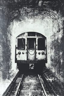 Subway Train In Tunnel