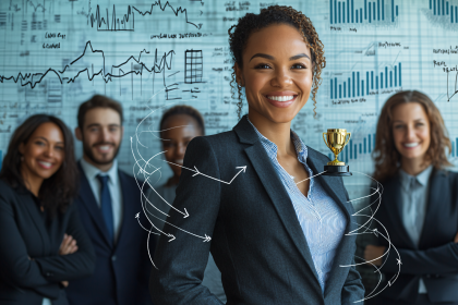 Successful Businesswoman With Team